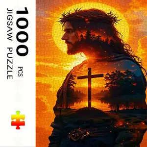 1000 Piece Jesus Theme Puzzle, Large Adult Family Interactive Toy, DIY Home Decor Brain Challenge, Holiday Scene, Perfect Gift