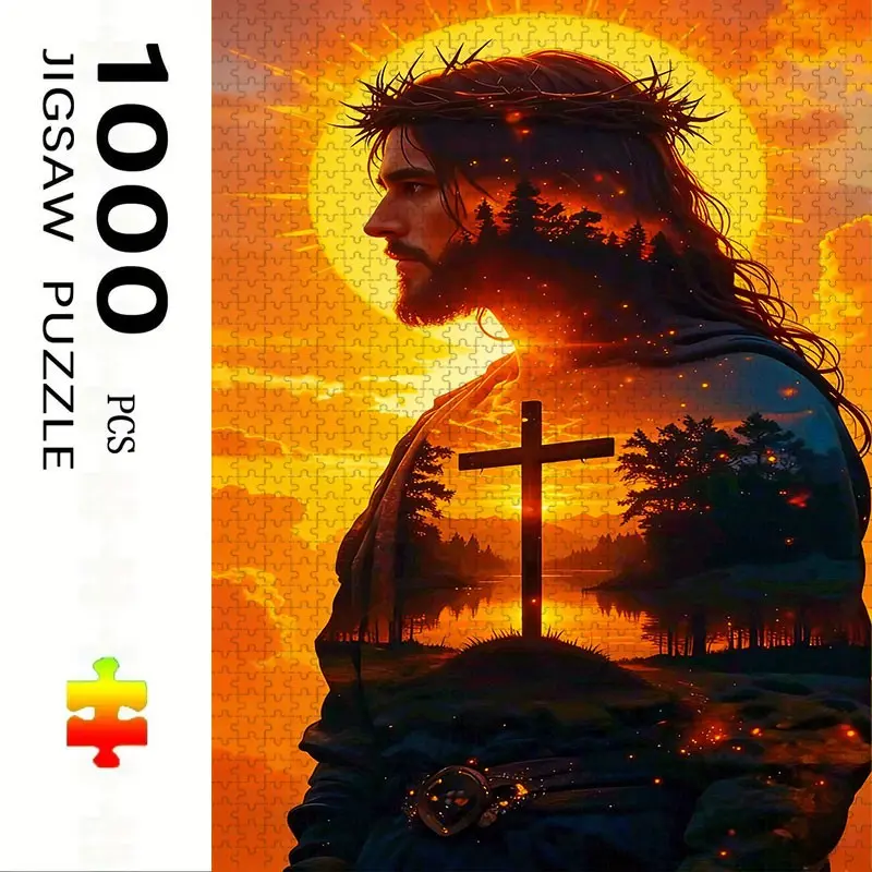 1000 Piece Jesus Theme Jigsaw Puzzle, Large Adult Family Interactive Toy, DIY Home Decor Brain Challenge, Holiday Scene, Perfect Gift