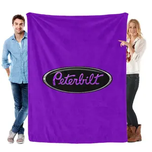 Peterbilt Truck Purple Throw Blanket for Bed,Soft Collage Blanket for Bedroom,Cute Blanket Funny Room Decor Flannel Blankets for Bed SofaThanksgiving Father's Day Children's Day Holiday Gifts for Family and Children