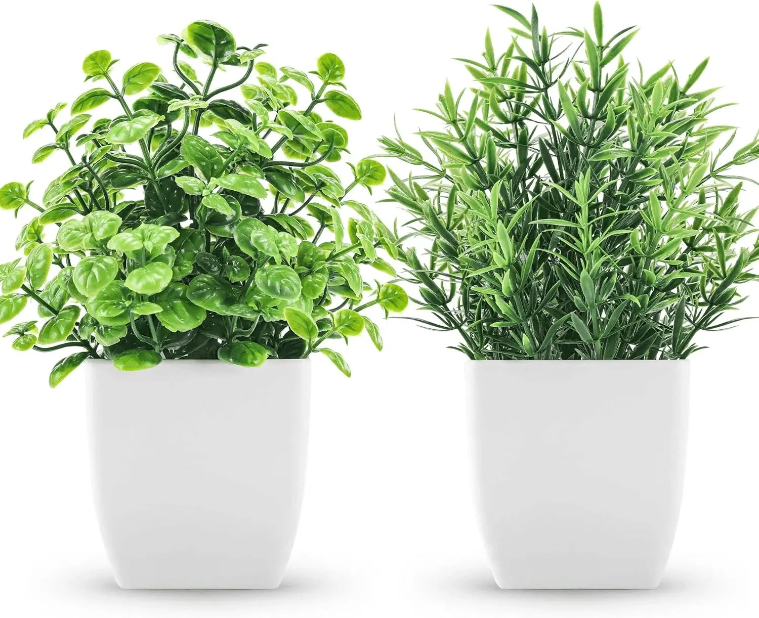 2Pack Small Fake Plants Artificial Greenery Plants for Home Bathroom Shelf Decor