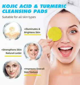 Turmeric & Kojic Exfoliating & Cleansing Pads forUneven Skin. Deep Clean & Unclog Pores. Skincare Smooth