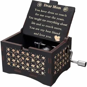 Gifts for Mom from Son/Daughter Music Box Personalize Engraved Gifts for Christmas/Birthday//Mothers Day