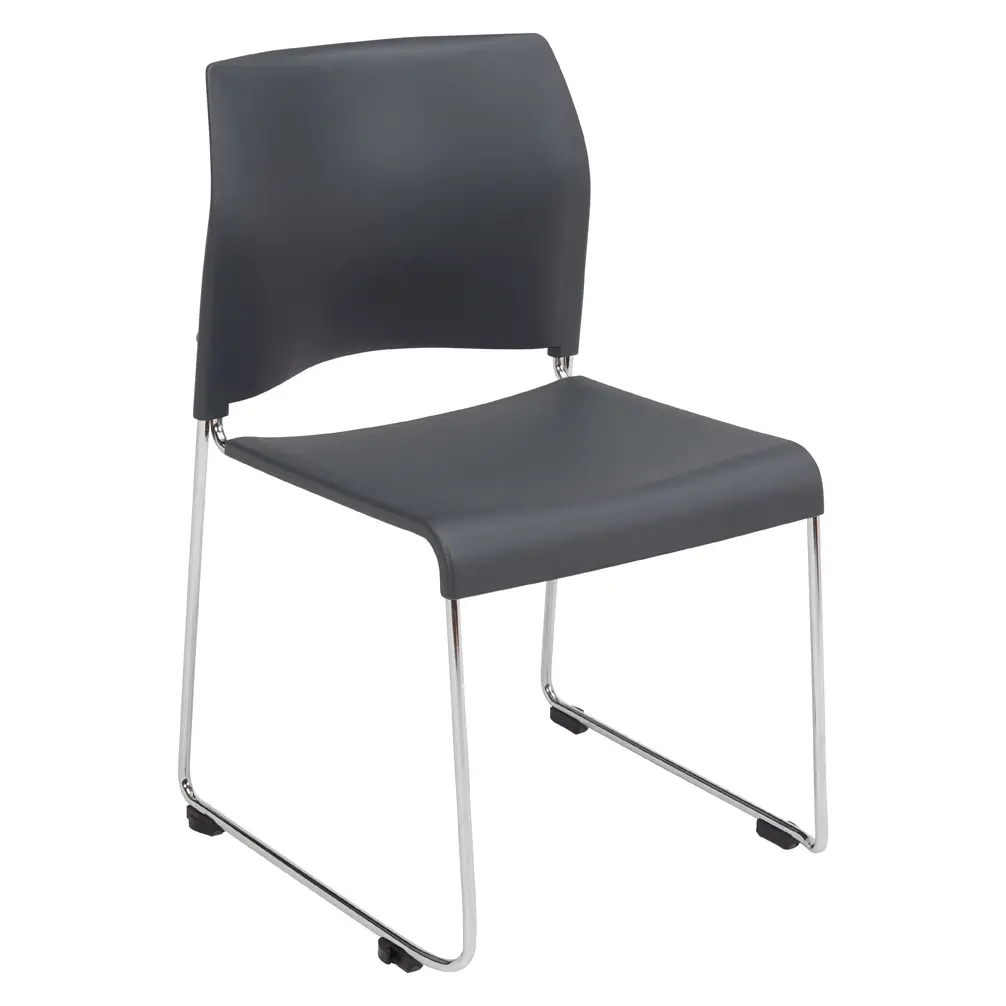 National Public Seating 8820-11-20 8800 Series Modern Stackable Plastic Commercial Restaurant Cafeteria Chair, Solid Charcoal