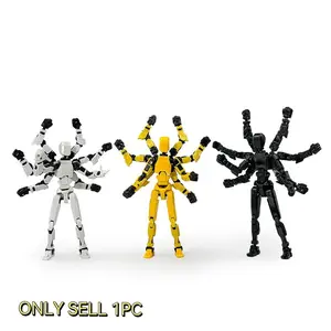 Completed 3D Printed T13 Action Figure, Multi-Jointed Moveable 8-Arm Deformation Doll, Desktop Decoration for Gamers, Holiday Gift