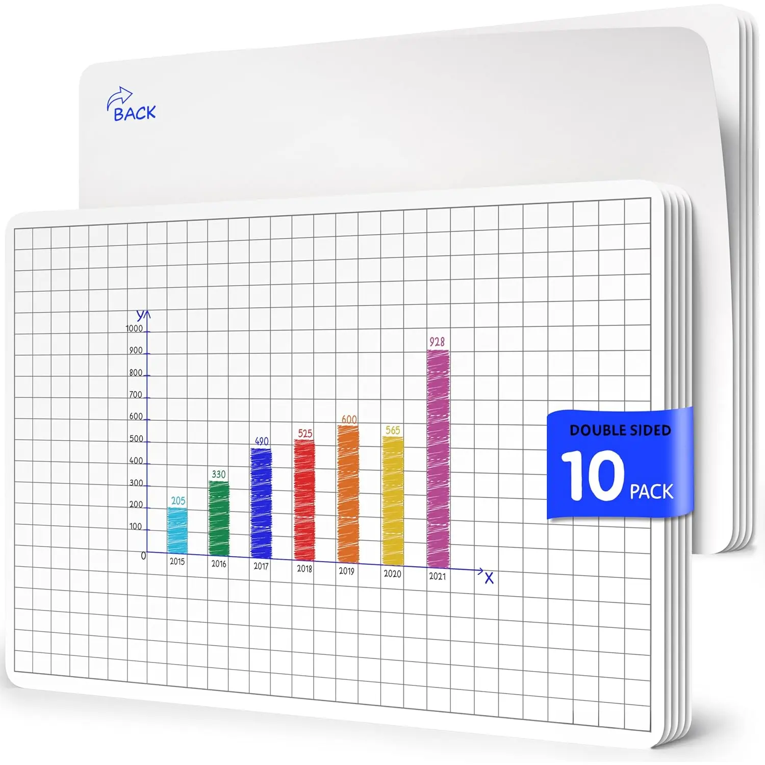 Grid Dry Erase Sheets 9"x12" Math Practice Small White Board Sheets Math Manipulatives Quad Graph Whiteboard Sheets Math Supplies Homeschool Teacher Students Classroom Pack of 10