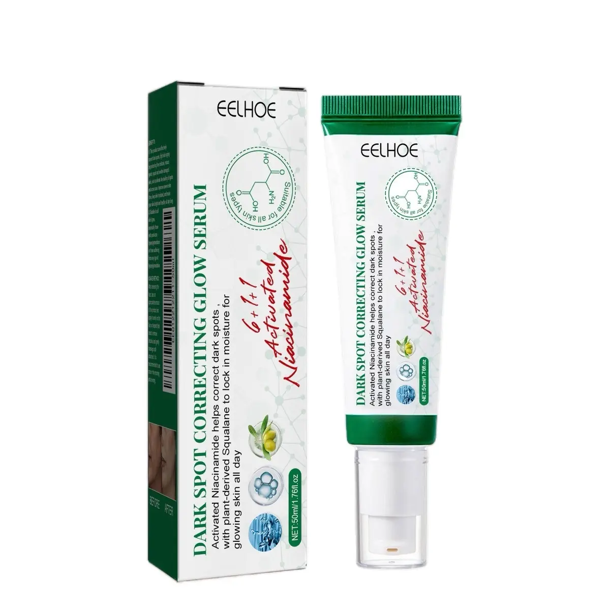Dark Spot Correcting Glow Serum 50ml - Brightening Serum with Niacinamide & Papaya Extract, Vegan Squalane
