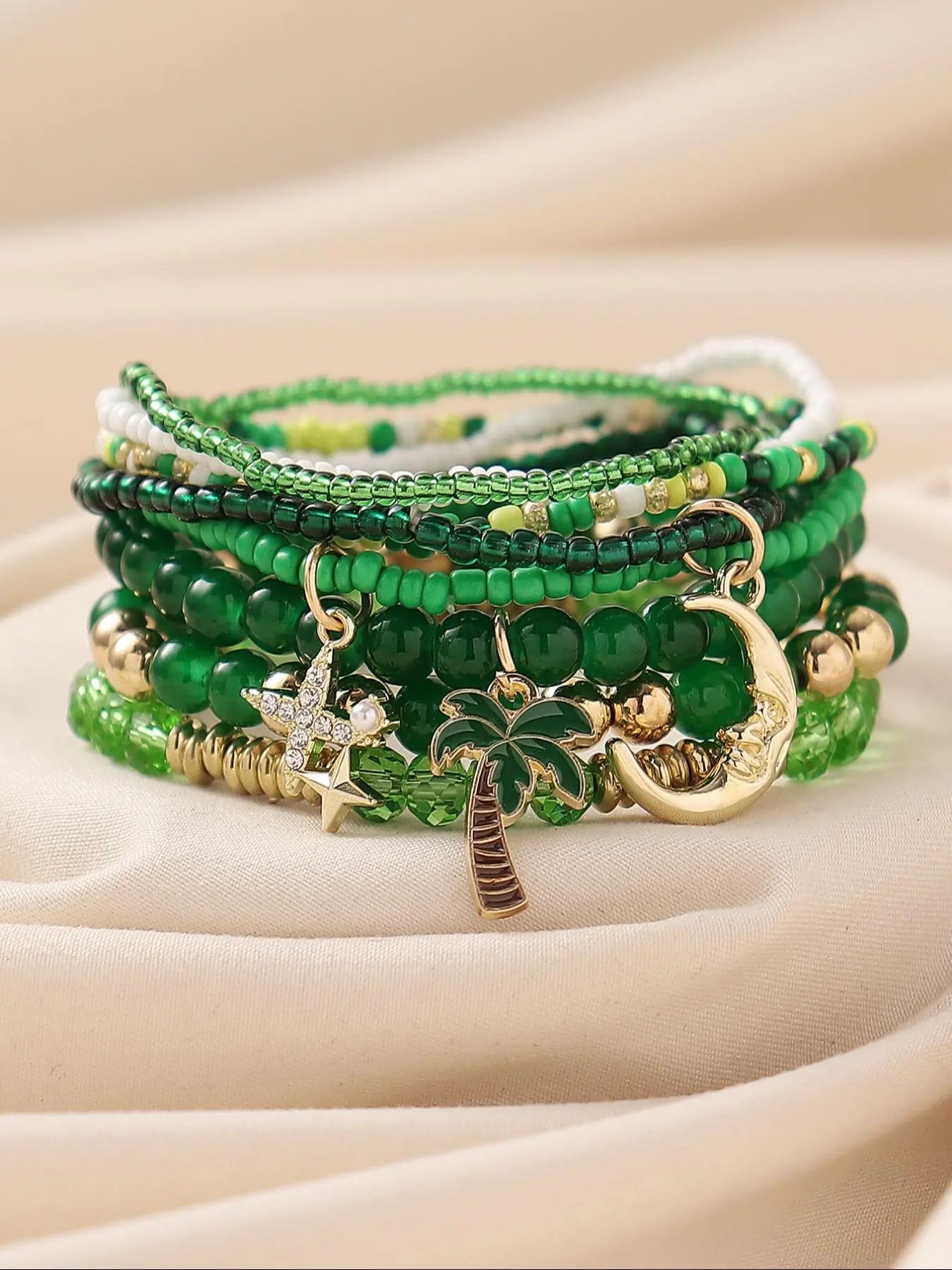 Boho Style Beaded Bracelet, Fashionable Star & Moon & Tree Design Beaded Bracelet Sets for Women & Girls, Elegant All-match Fashion Accessories for Daily Wear, Stackable Bracelet, Bracelets Stack