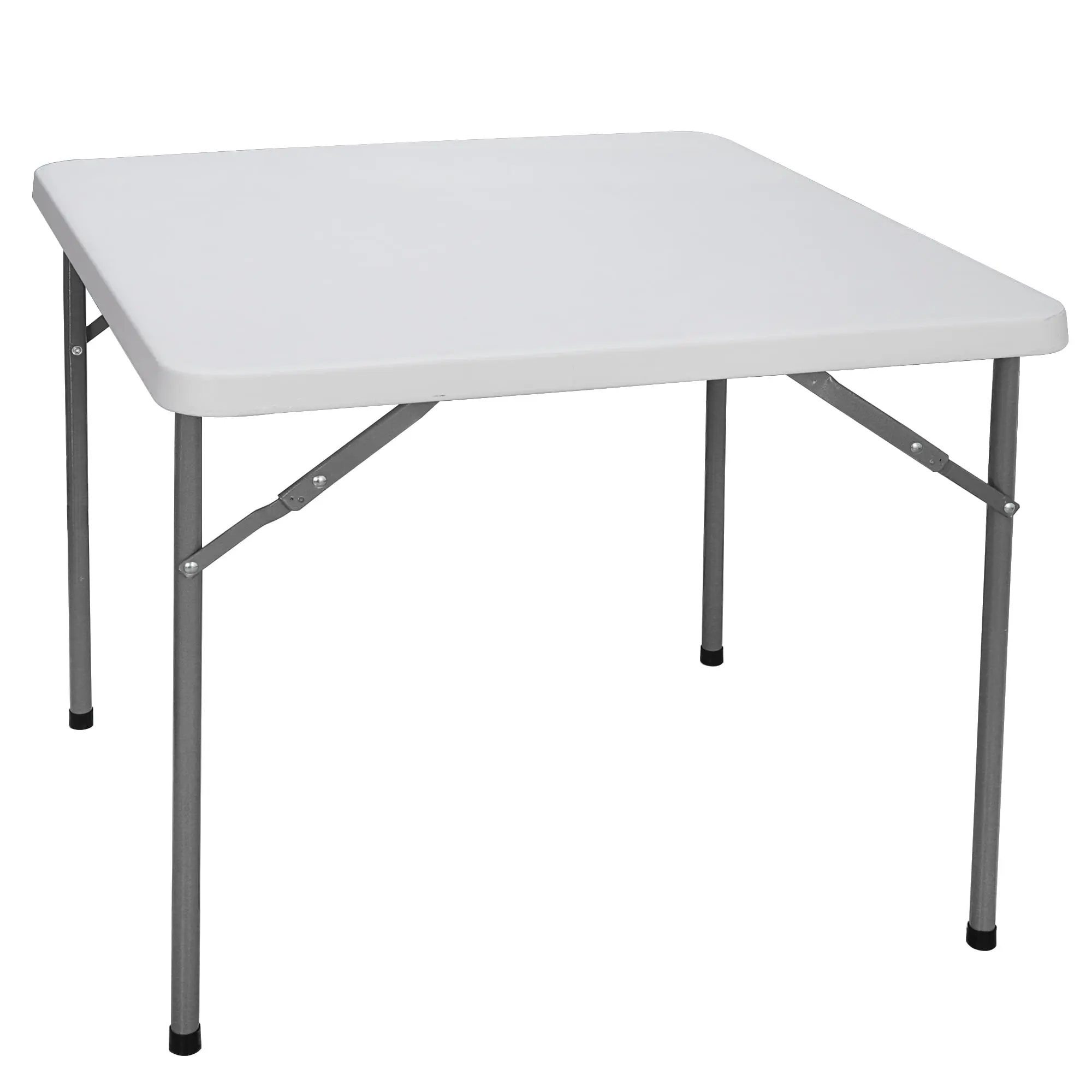 Segawe Foldable Square Metal Frame Outdoor Camping Table, 3ft Width Compact Camping Furniture, Portable White Picnic Table, Portable Picnic Table