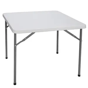Segawe Foldable Metal Frame Camping Table, White 3 ft
