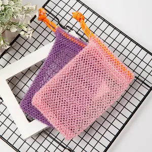 2 Pcs Colorful Soap Bags, Exfoliating Net Sponge Mesh Shower Bags with Drawstring Closure, Body Scrubber, Suitable for Bar Soaps and Exfoliating Soaps, Unisex Use