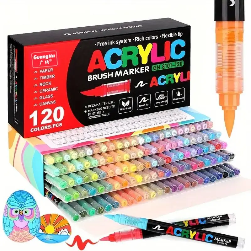 Acrylic Paint Marker Pen Set, 72/120/168 Colors/set Acrylic Paint Marker Pen, Suitable for Various Surface, Art Supplies for Home Office School