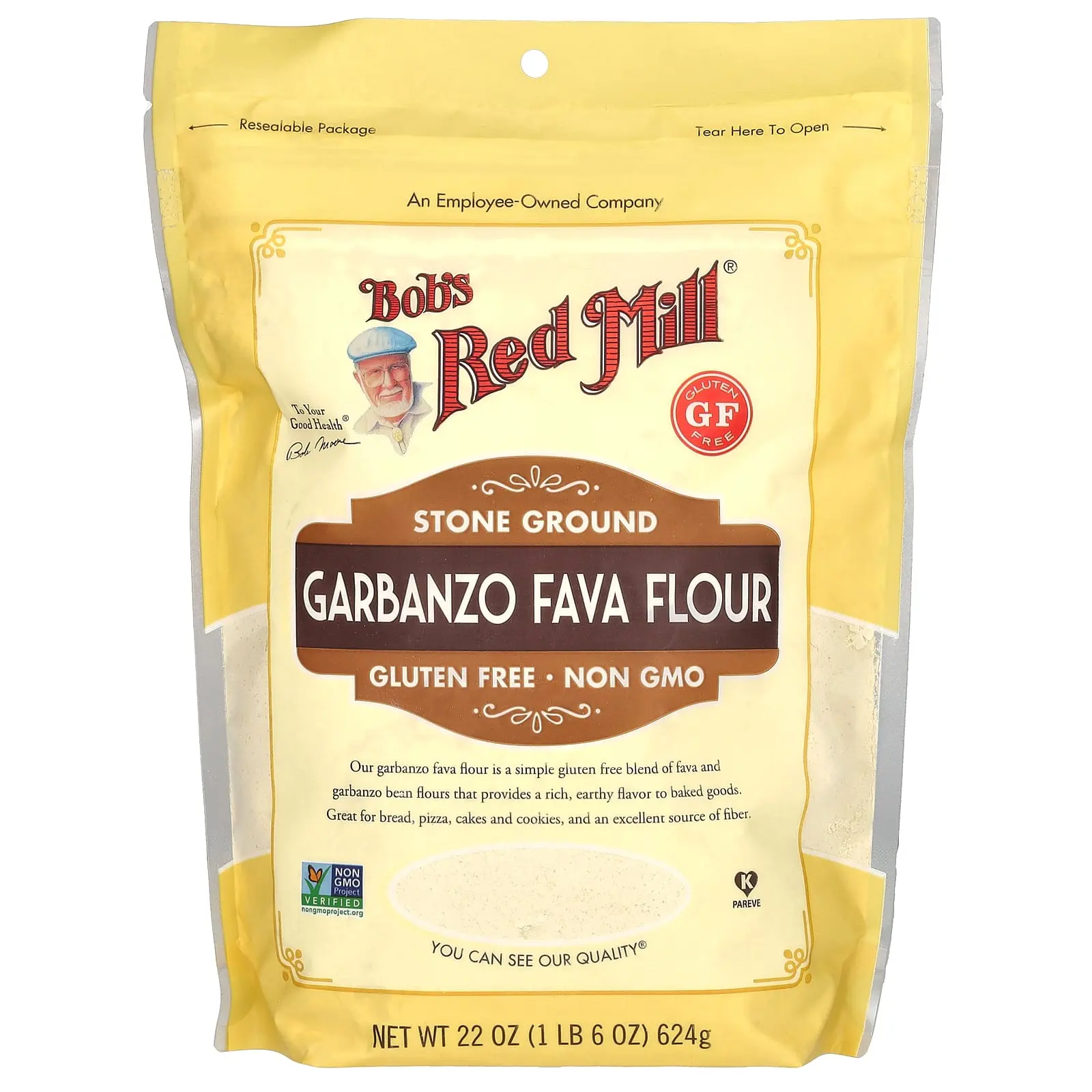 Bob's Red Mill Garbanzo Fava Flour, Gluten Free, 22 oz (624 g) Bob's Red Mill Garbanzo Fava Flour, Gluten Free, 22 oz (624 g)
