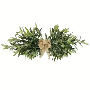 Bohemian Style Artificial Olive Leaf Wreath Corners, Plastic Plant Wall Hanging Decor, Kitchen Cabinet Restaurant Indoor Decoration Ornaments