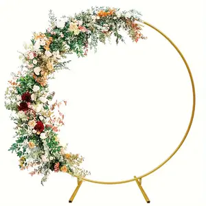 6.5/7.2FT Metal Circle Balloon Arch Frame, Gold Circle Arch, Easy Assembly Round Balloon Arch Stand, Decoration Circle Garland Frame for Birthday Party, Wedding Ceremony