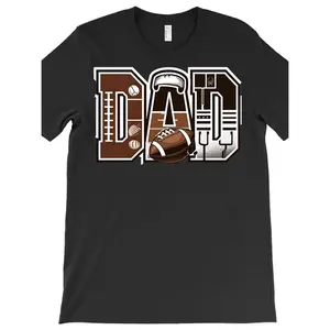 american football dad T-Shirt 2708 funny Men'S Short Sleeve Graphic T-shirt Collection black AR