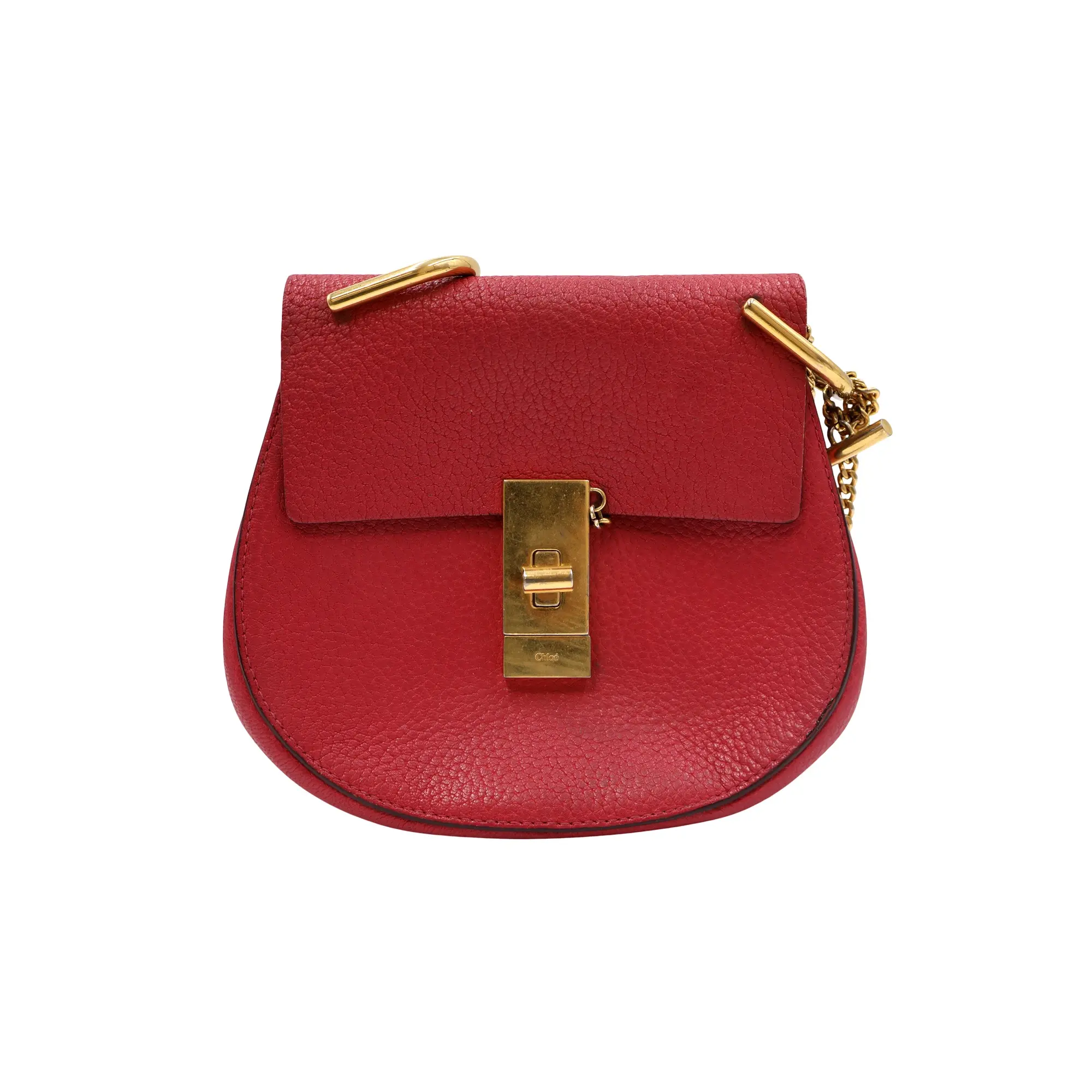 Pre-owned Chloé leather Shoulder Bags Chloe Pebbled Drew Chain Shoulder Bag (4900000144505)