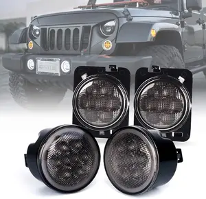 LED Turn Signal Lights and Fender Side Marker Lights for 2007-2018 Jeep Wrangler JK