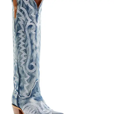 Dan Post Women's Women'S Denim Darlin' Tall Western Boot Snip Toe - Dp5108