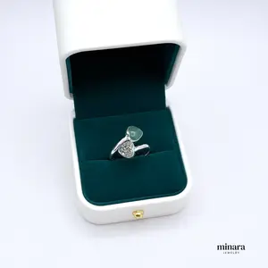 MINARA 950 Silver JADE + PIRITA Anillo Cruzado