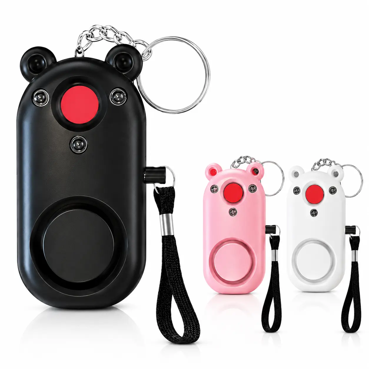3-in-1 Women’s Personal Safety Alarm Phone Charm Keychain, Hidden Camera Detector, Pull-Pin Siren, Flashing Light, Emergency Flashlight & Door/Window Vibration Alert for Travel