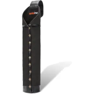 Flame-Resistant Electrode Bag, Canvas Welding Rod Pouch, Leather Electrode Holder with Belt Loops and Rivets Reinforced, 14.5 * 2.5 * 2.5 Inch