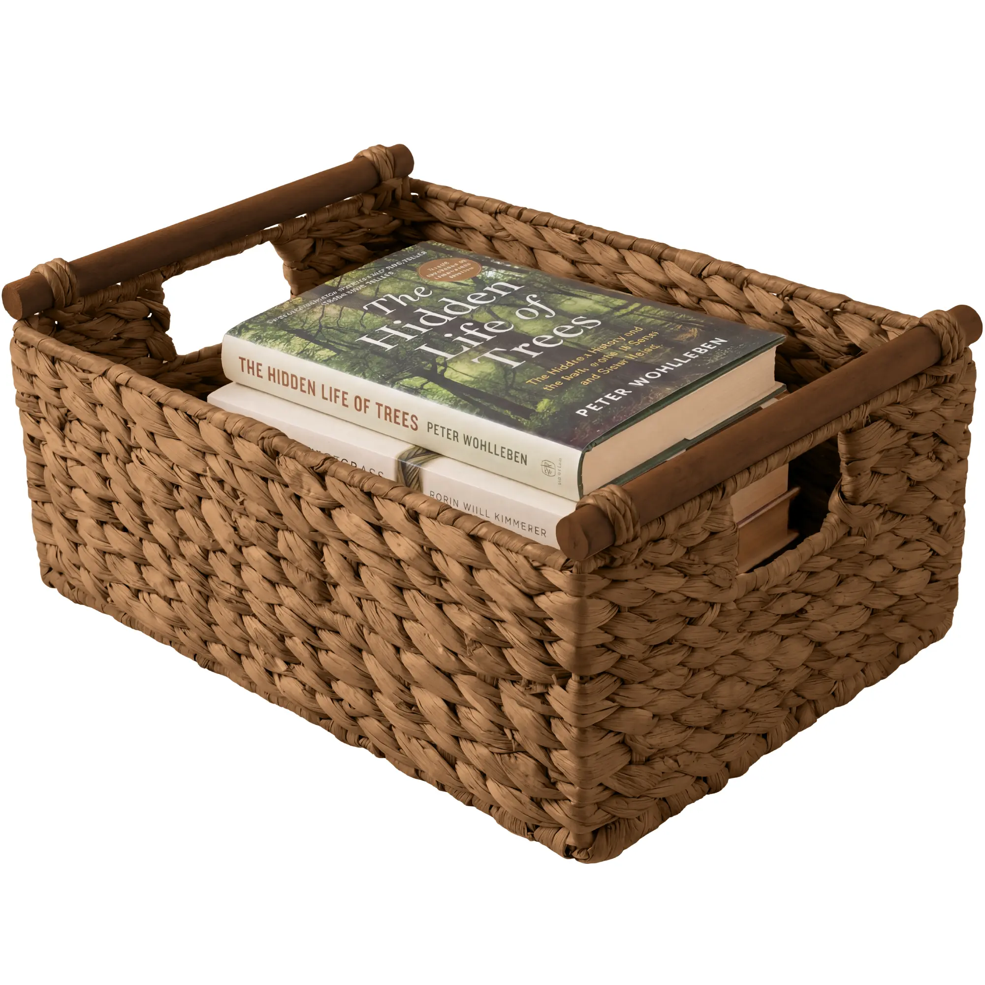 Best Choice Products Wicker Storage Basket, Shelf Basket w/ Wooden Handles, Rectangular Storage Bin Best Choice Products Wicker Storage Basket, Shelf Basket w/ Wooden Handles, Rectangular Storage Bin