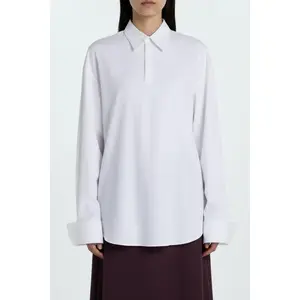 White Long-Sleeve Tailored Shirt