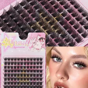 120 Pcs Dense False Eyelashes, Reusable Korean Style, Soft Durable, European Japanese Trendy, Women Girls Gift, Large Capacity Storage Box, Fluffy Eyelash Clusters