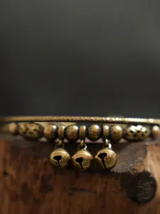 Geometric Diamond Cuff Bracelet with 3 Bells, Unique Design, Perfect Gift for Her, Stylish Accessory for Everyday Wear, Beaded Bracelet