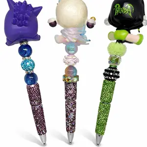 Beaded Character Pen with Rhinestone Barrel *Live Claim*