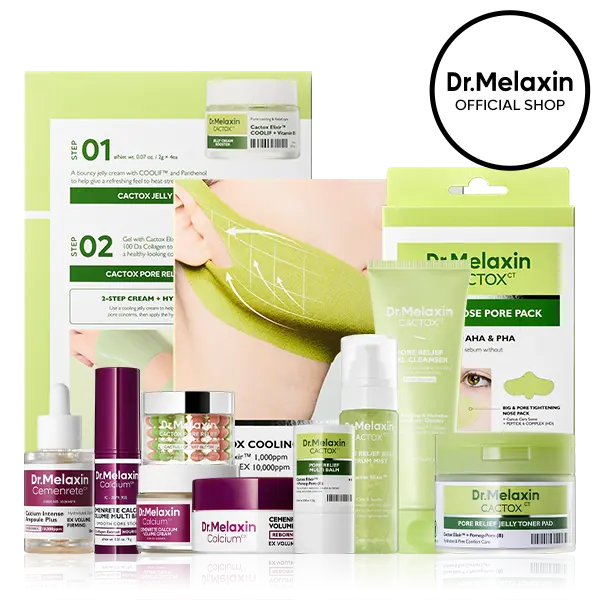 [Dr.Melaxin Live Exclusive Bundle] Icy Pore Lift Set | 12-Pc CACTOX Cooling Pore Care + CEMENRETE Firming Routine | Depuff, Smooth & Tighten | Korean Skincare