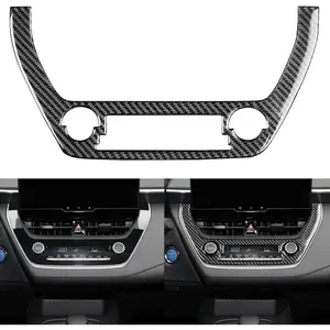 Real Premium Carbon Fiber for Toyota Corolla & Cross 2020-2026 2021 2022 2023 2024 2025 Hybrid Hatchback L LE XLE SE XSE FX Dash AC Climate Panel Cover Interior Trim Accessories Sticker 1PC