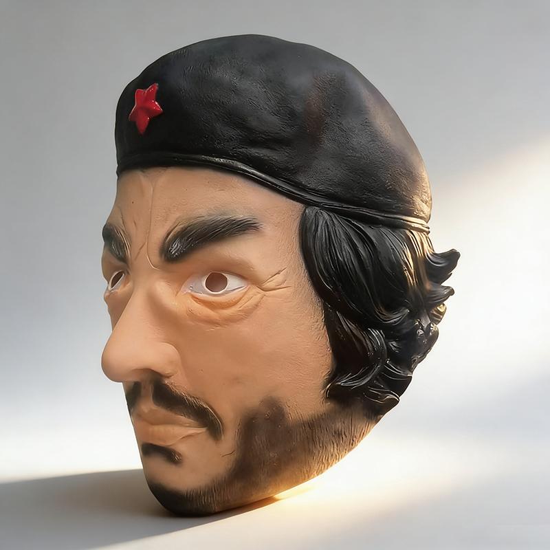 Che Guevara Latex Mask, Iconic Revolutionary Cosplay Prop, Halloween Costume for Adults unique festival gift