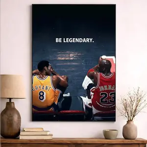 [NO FRAME] Legendary Basketball Icons Wall Art, Motivational Sports Quote Poster, Inspirational Athlete Wall Decor