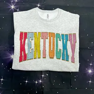 Custom state Faux chenille sublimation sweatshirt