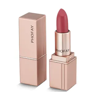 PHOFAY Matte Satin Lipstick - Long Lasting Moisturizing, Easy To Apply, Non-Stick Cup Lip Color for All-Day Wear