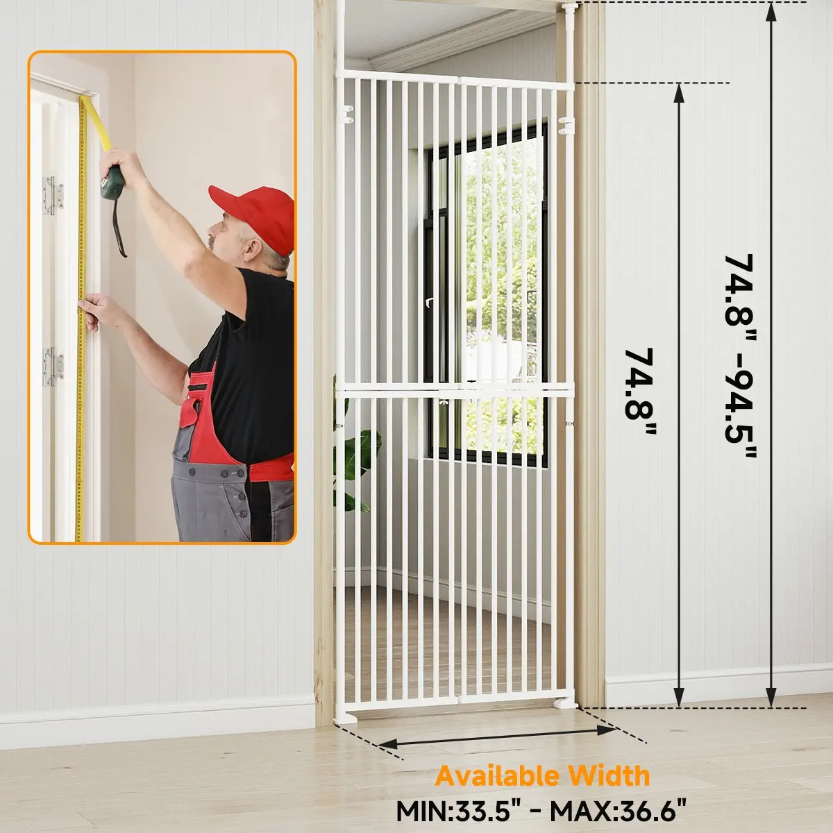 33.4‘’ W X 75‘’ H