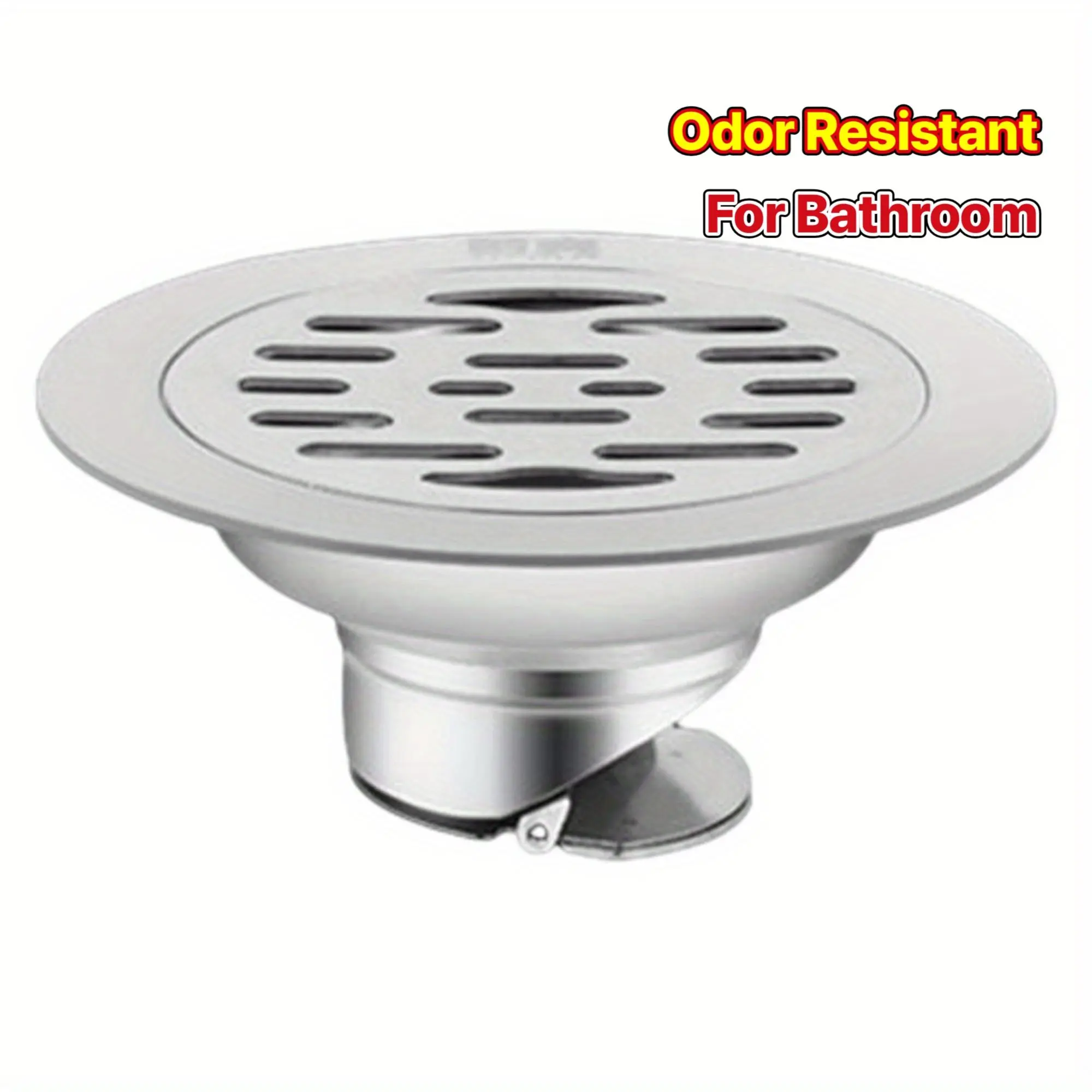Eco-Friendly Stainless Steel Floor Drain - 1pc Odor Resistant Drainer with 10cm Mesh Screen Strainer Cover, Minimal Aesthetic Plastic Bathroom Kitchen Home Supply Gadget