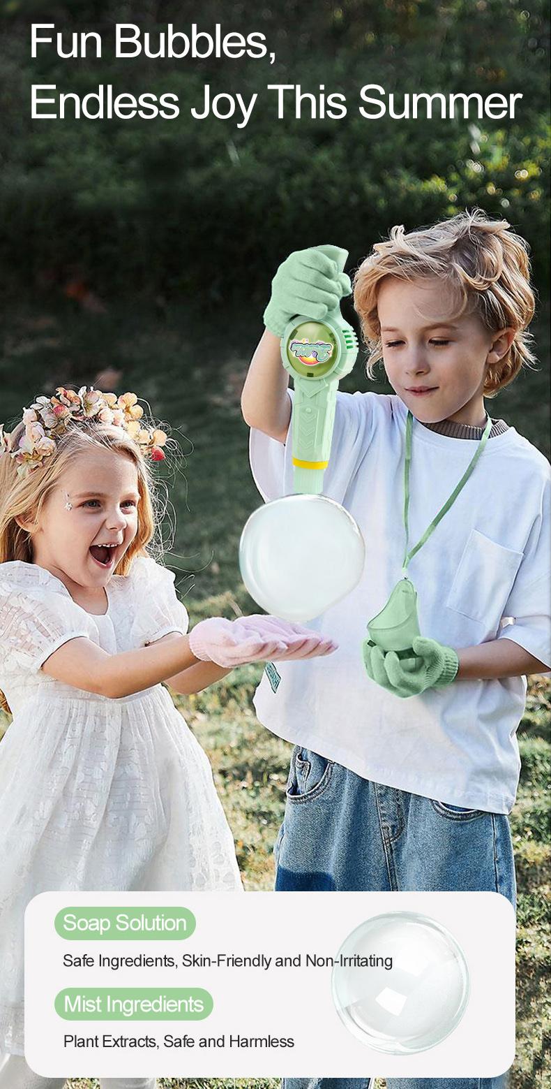 Mist Bubble Machine for Kids – Elastic Bubble Fog Wand, Smoke Bubble Sword, Interactive STEM Toy with Lights & Music, Parent-Child Fun, Outdoor Summer Play, Birthday Gift for Boys & Girls