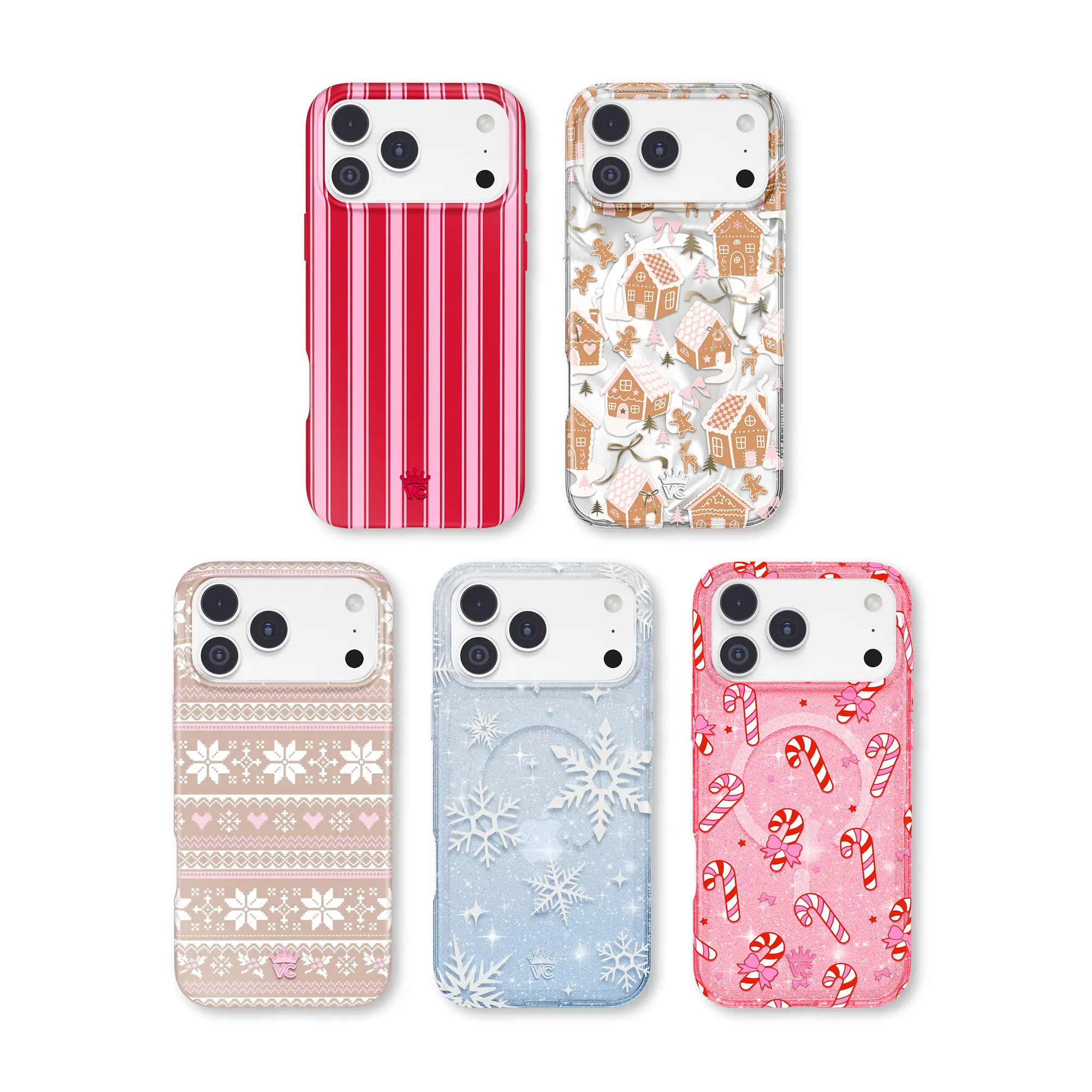 Velvet Caviar Holiday Collection Candy & Bows Christmas Aesthetic Shock-Resistant iPhone Casing - Smartphone, Cellphone Holiday-Themed Cute Phone Cases