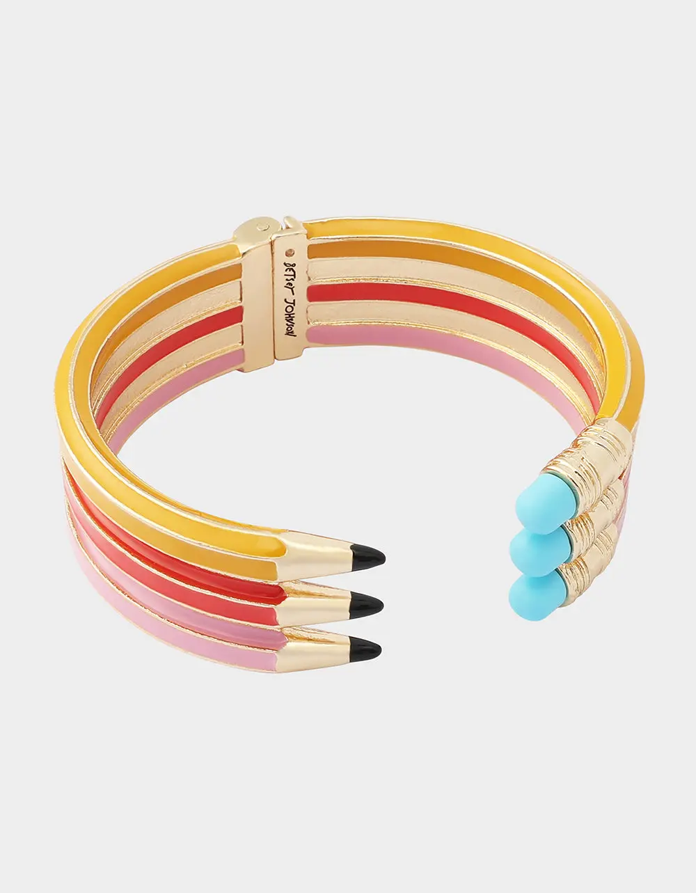 TRIPLE PENCIL HINGE BANGLE BRACELET PINK TRIPLE PENCIL HINGE BANGLE BRACELET PINK