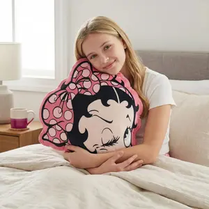 BETTY BOOP Shaped Decorative Pillow Double Sided Vibrant Print Soft Cartoon Character Hugging Cushion Unique Retro Throw Pillow for Sofa Bed Living Room Gift for Fans Vintage