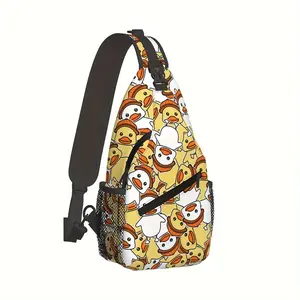 Crossbody Chest Bag Hiking Backpack Yellow Rubber Ducks Cartoon Ducks Shoulder Bag Folding Large Capacity Fashion Durable Can Be Used For Shopping Work Leisure Travel Beach Bag Fishing Backpack with Zip Closure