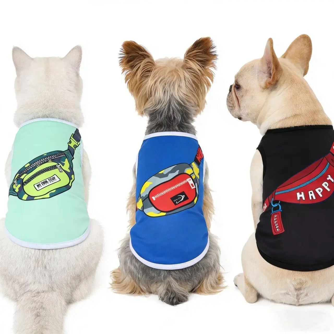3-Pcs Cute Fanny Pack Dog Vest Shirt | Summer Thin Pet Clothes for Small Medium Dogs & Cats | Viral Puppy Outfit，Pet Clothes, Puppy Costume, Dachshund Clothes