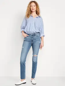 Old Navy Women's High-Waisted Wow Straight Ankle Jeans