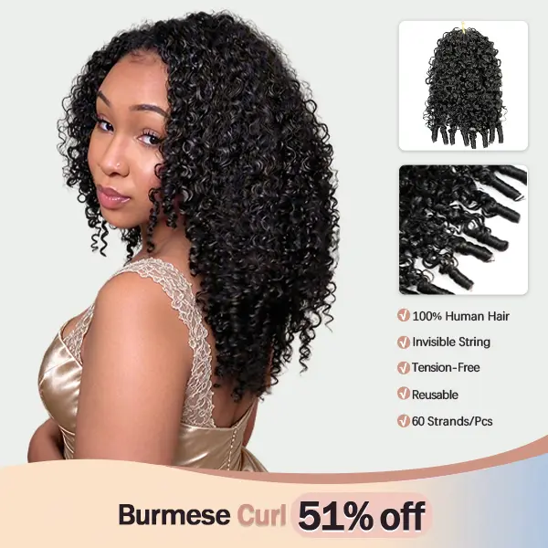 ⟦Black Friday Deal⟧ LWIGS Water Wave & Burmese Curly Feather Crochet Hair Extensions 100% Human Hair Blend for Knotless Braids - 3 to 4 Bundles for Full Head  #summervibes #deals for your days