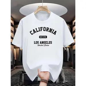 Vintage California Los Angeles Graphic Tee - Soft Cotton Short Sleeve T-Shirt, Relaxed Fit, Round Neck, Beige With Black Print, Casual Retro Style For All Seasons, Everyday Tshirt| Vintage Graphic Tee| Glossy Fabric