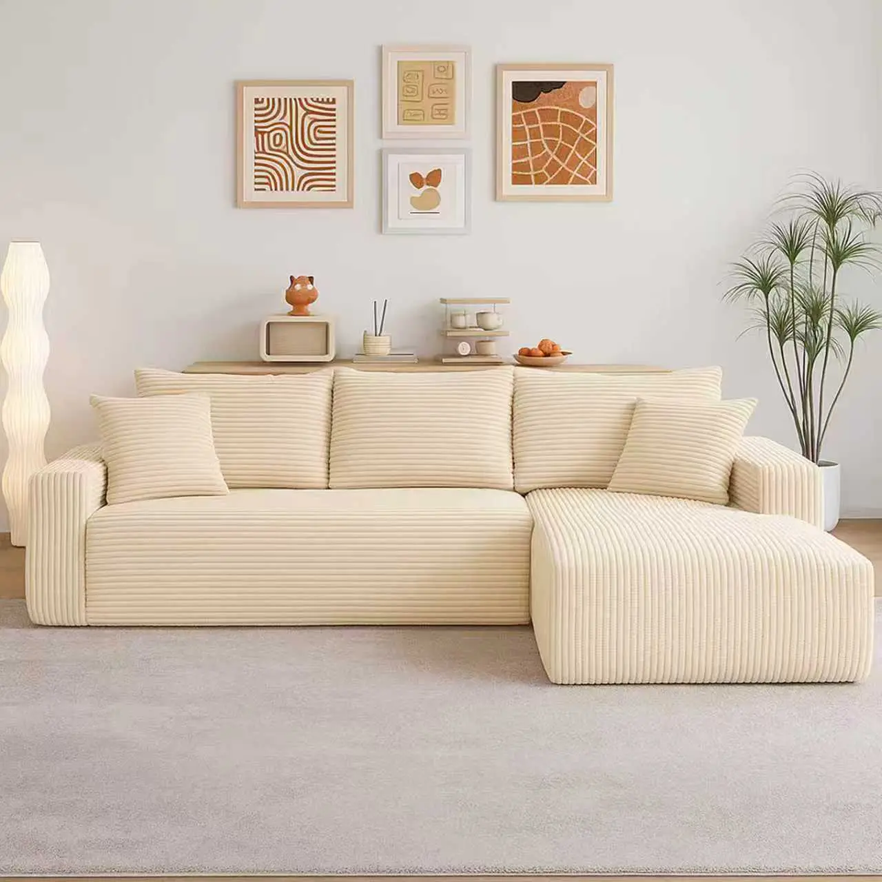 Beige-Right Facing Chaise