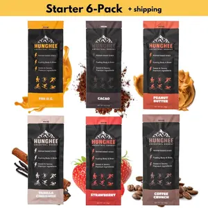 Hunghee Energy Variety 6-PACK - Organic Grass-Fed Ghee Packets Raw Honey & Ancient Sea Salt Healthy Snack