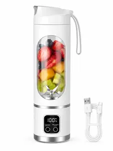 Portable Blender with Digital Display, 3 Juicing Modes & 12 Stainless Steel Blades, Double-Hugged Leakproof, Personal Smoothie Maker for Fruit, Ice, Baby Food, Perfect for Travel, Gym, Office, Memorial Day Gift